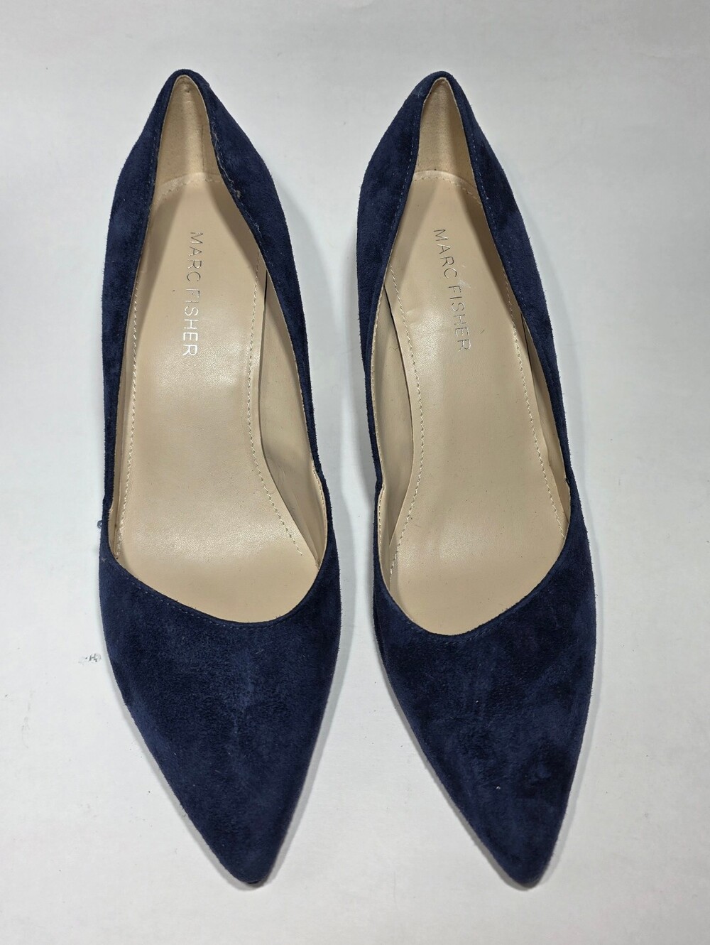 Marc Fisher Women’s 8.5M Navy Blue Suede Pointed Toe Pumps Heels